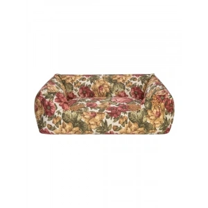Gül Desenli Köpek Yatağı - L Boyut, 85x105 cm