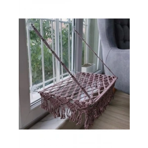 Gül Grisi Vantuzlu Makrome Kedi Yatağı