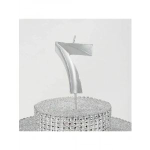 Gümüş Gri Renkli 7 Rakamlı Mum - 6.5 cm