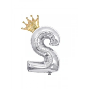 Gümüş ve Altın Kral Tacı Folyo Balon Seti