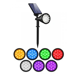 Güneş Enerjili RGB Spot Bahçe Aydınlatması - 18 LED