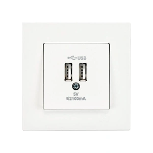 Günsan Elektrik Eqona Beyaz 2 USB Çıkışlı Şarj Prizi 5V 2.1A