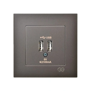 Günsan Elektrik Eqona Mocha 2 USB Çıkışlı Şarj Prizi 5V 2.1A