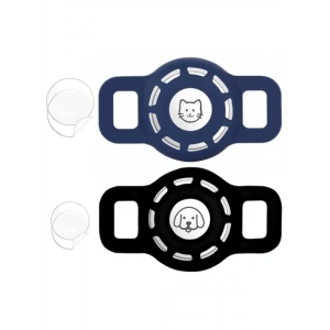 Güvenlik Tokalı Silikon Kedi Tasma Seti (Siyah + Mavi)