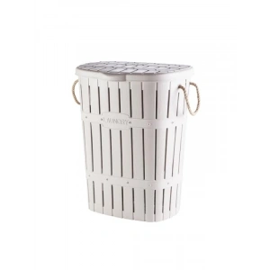 Hafif Plastik Bambu Halatlı Kirli Çamaşır Sepeti, 65 L