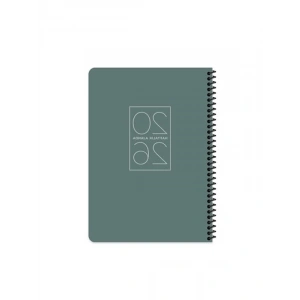 Haftalık Ajanda, 20x28 cm, Spiralli, Yeşil Renk