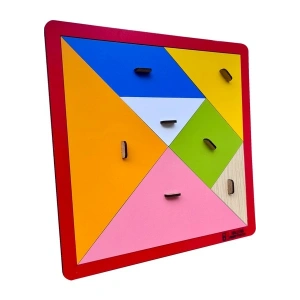Hamaha Eğitici Ahşap Oyuncak | Tutmalı Ahşap Mega Tangram 28 cm x 28 cm