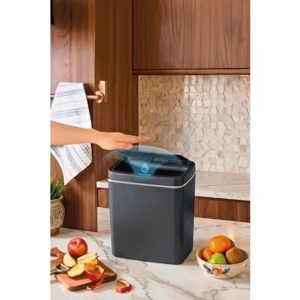 Hareket Sensörlü Çöp Kutusu, Banyo ve Çocuk Odası İçin 11 Litre Kapasite | 2 Adet 1.5 V AA Pille Ç