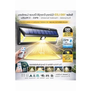 Hareket sensörlü güneş enerjili duvar lambası, su geçirmez aydınlatma