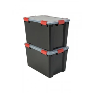 Hava Geçirmez 2li Saklama Kutusu Seti, 70 L Kapasite, Klipsli