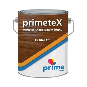 HEMEL Primetex Solvent Bazlı Yarı Şeffaf Vernikli Ahşap Koruyucu 15 Lt Koyu Ceviz