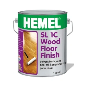 Hemel Sl 1c Wood Floor Finish Ipek Mat 5 Lt Parke Cilası Solvent Bazlı