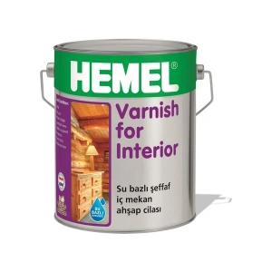 Hemel Varnish For İnterior 2.5 Lt Su Bazlı Şeffaf İç Mekan Ahşap Cilası