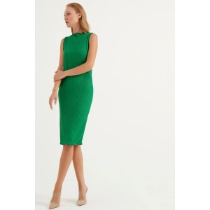 Herita Kolsuz Maxi Boy Elbise - Yesil