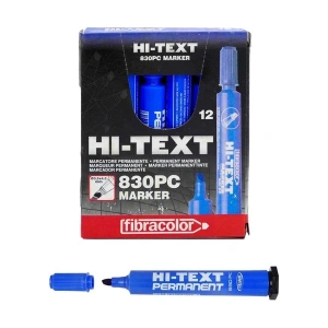 Hi-Text Permanent 830PC Kesik Uçlu Mavi Markör Kalem 12li
