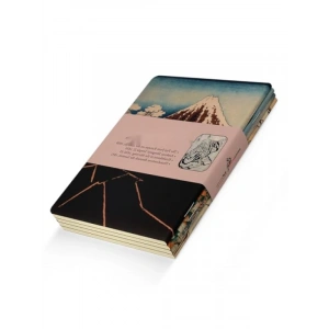 Hokusai Temalı A6 4lü Defter Seti - Çizgisiz, 192 Sayfa