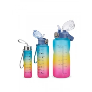 İç İçe Geçebilir Motivasyonel Matara Seti, 2000ml ve 900ml Kapasite