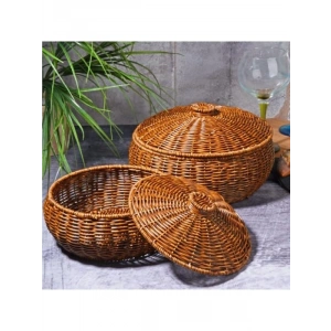 İki Adet Yuvarlak Dekoratif Sepet