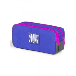 İki Gözlü Lavanta Gri Kalem Çantası