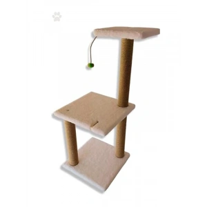 İki Katlı Beyaz Kedi Tırmalama Tahtası, 86 cm