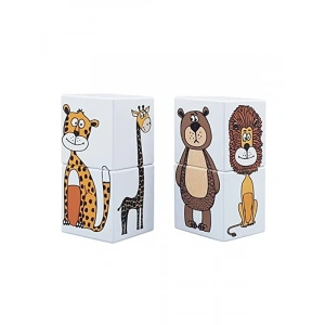 İki Parçalı Sevimli Hayvanlar Puzzle, 1 Yaş için İlk Yapboz