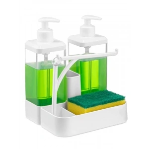 İkili Sıvı Sabunluk Seti - 2 x 350 ml, Sünger Hazneli