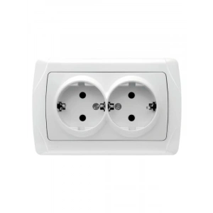 İkili Topraklı Priz - Beyaz