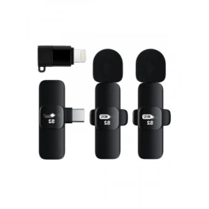 İkili Yaka Kablosuz Mikrofon Seti