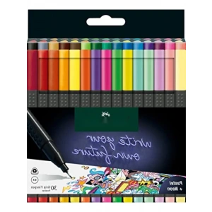 İnce Keçe Uçlu Kalem Seti - 30 Renk - Ergonomik Tasarım