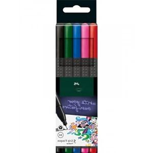 İnce Uçlu Keçe Kalem Seti - 0.4 mm, 5li Klasik Renkler