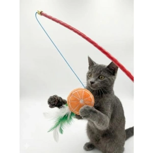 İnteraktif Kedi Oltası - Tüylü ve Zilli Kedi Oyuncağı