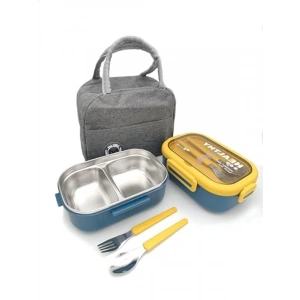 Isı Yalıtımlı Termal Çantalı Çelik Lunch Box, Çok Bölmeli