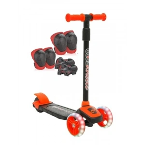 Işıklı 3 Tekerlekli Çocuk Scooter - Ayarlanabilir ve Koruyucu Set ile