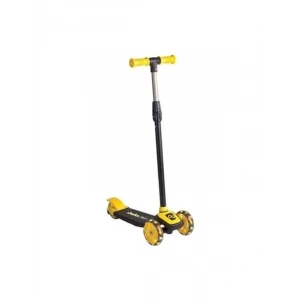 Işıklı 3 tekerlekli scooter, sarı renkte eğlenceli oyuncak