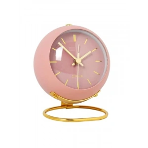 Işıklı Metal Dijital Masa Saati - Alarmlı Pembe