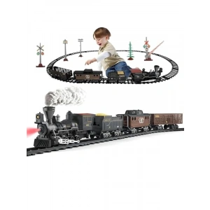 Işıklı ve Sesli Buharlı Tren Seti - 29 Parça Raylı Set