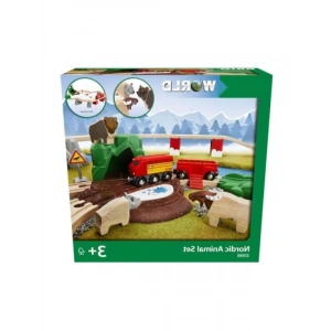 İskandinav Ormanı Hayvanları Ahşap Tren Aksesuar Seti - 3+ Yaş İçin