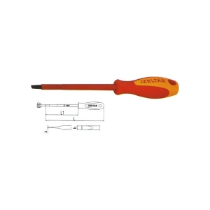 İzeltaş 5.5x125 Elektrikçi İzoleli Düz Tornavida 1000 V