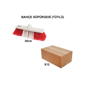 Izmir Fırça Arge Toptan Bahçe Süpürgesi 30cm (Tüylü) - 12 Adet