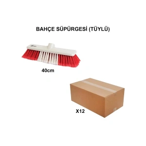 Izmir Fırça Arge Toptan Bahçe Süpürgesi 40 Cm (Tüylü) - 12 Adet