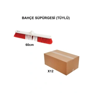 Izmir Fırça Arge Toptan Bahçe Süpürgesi 60 Cm (Tüylü) - 12 Adet