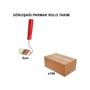 Izmir Fırça Arge Toptan Gökkuşağı Parmak Rulo Takım 5 CM-100 Adet 011021