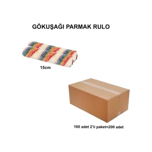 Izmir Fırça Arge Toptan Gökkuşağı Parmak Rulo Yedek 15 cm 200 Adet 011014