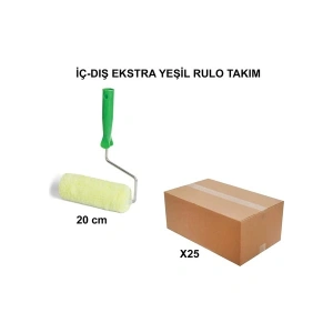 Izmir Fırça Arge Toptan Iç - Dış Extra Yeşil Rulo Takım 20CM - 25 Adet 011687
