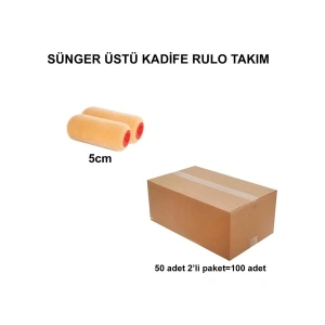 Izmir Fırça Arge Toptan Sünger Üstü Kadife Rulo 5cm (2li) 100 Adet 014503