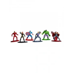 Jada Toys Marvel Avengers Figürleri (6 Adet) - Diorama Seti, 6 Metal Nano Koleksiyon Figürü (Captain America, Iron Man, Hulk, Hawkeye, Thor & Black Widow) 3 yaşından büyük hayranlar ve koleksiyoncular