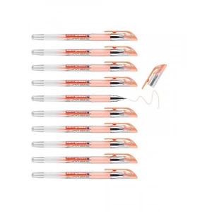 Jel Mürekkepli Kalem Seti, 0,7 mm, Pastel Turuncu, 10 Adet