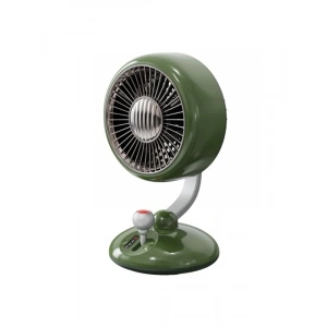 Juo Q3 120° Salınımlı 3 Kademeli LED Işıklı Şarjlı Masaüstü Fan Vantilatör Retro Yeşil