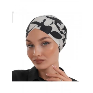 Kadın Yaprak Desenli Tesettür Bone - Konforlu ve Şık