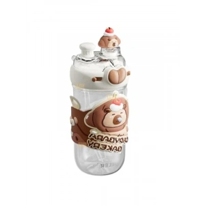 Kahverengi Capybara Desenli 580ml Tritan Çocuk Matarası